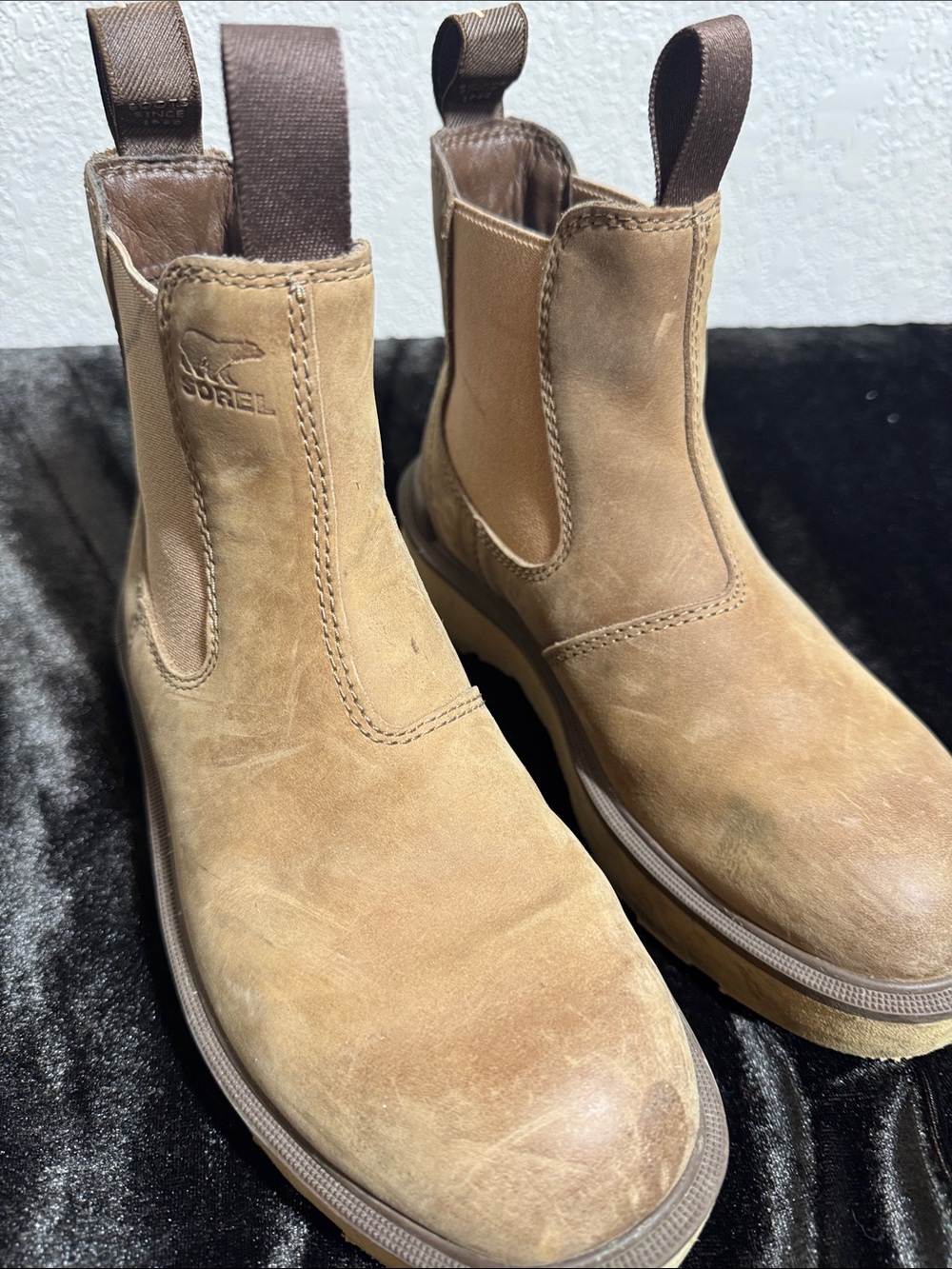 Sorel Women’s 5.5 Brown Leather Chelsea Pull-On Boots